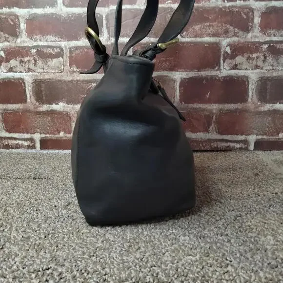 Coach Waverly 4133 Vintage Tote Handbag Black Glovetanned Leather - Picture 6 of 9